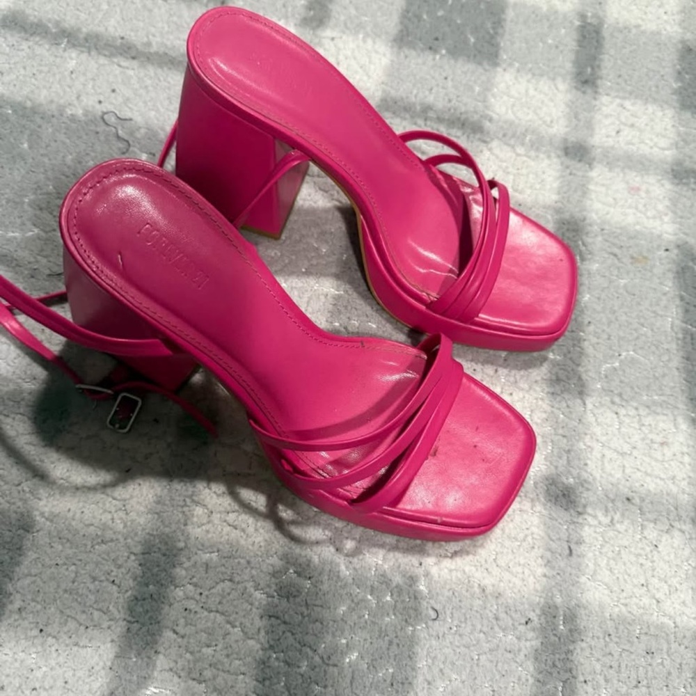Forever 21 Vibrant Pink Block Heels